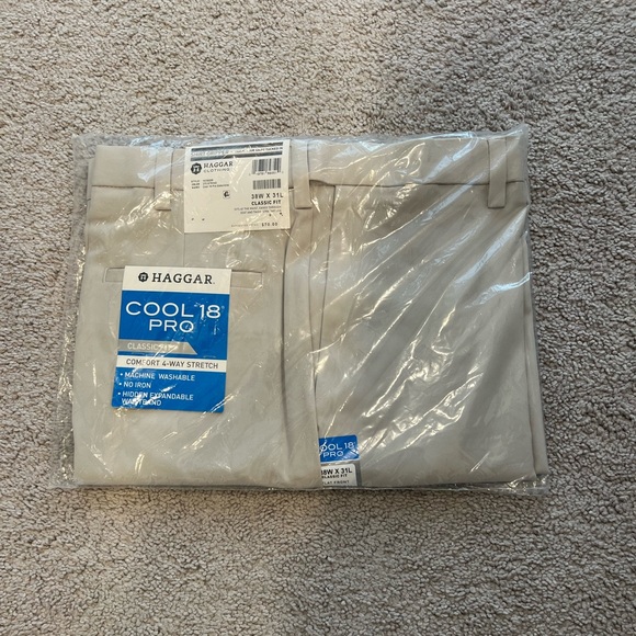 Haggar Cool 18 Pro Pant - Color: String (38WX31L) - Picture 5 of 6